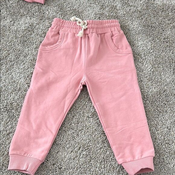 ORGANIC COTTON Pink Kids CREWNECK and Joggers Set - Picture 5 of 7